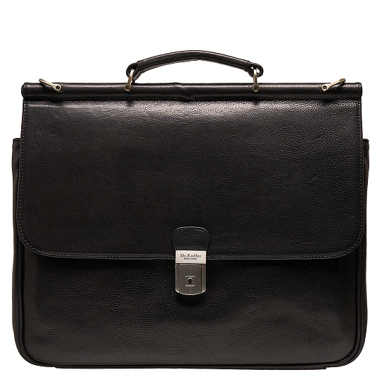 Портфель Dr.Koffer из натуральной кожи черный