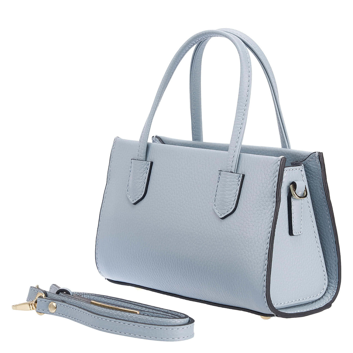 Женская сумка Dr. Koffer из натуральной кожи голубая