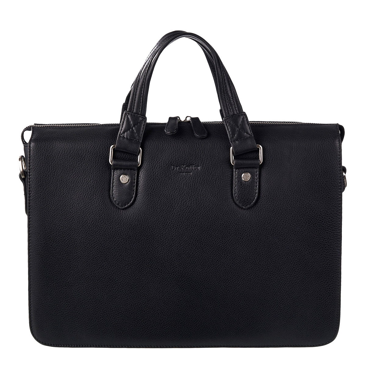 Деловая сумка Dr.Koffer из натуральной кожи черная
