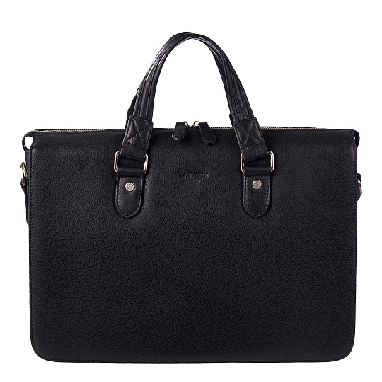 Деловая сумка Dr.Koffer из натуральной кожи черная