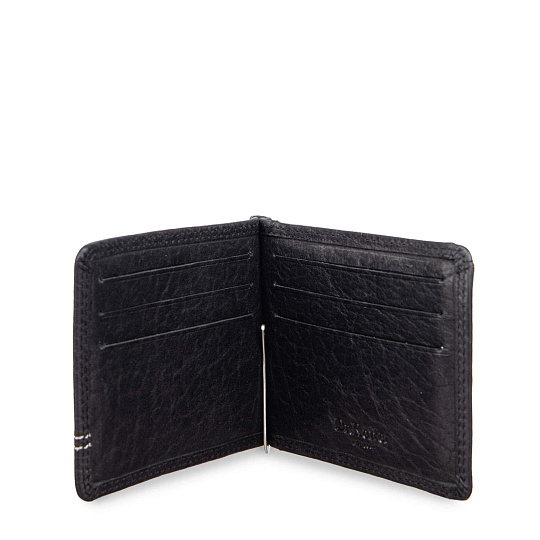 Зажим для денег Dr.Koffer из натуральной кожи черный