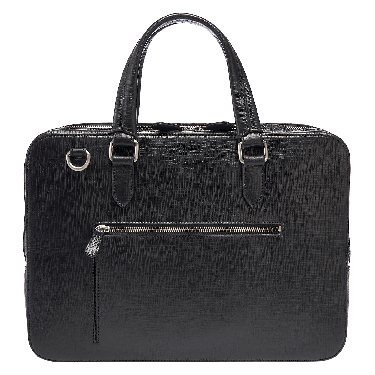 Деловая сумка Dr.Koffer из натуральной кожи черная