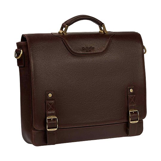 Портфель Dr.Koffer из натуральной кожи темно-коричневый