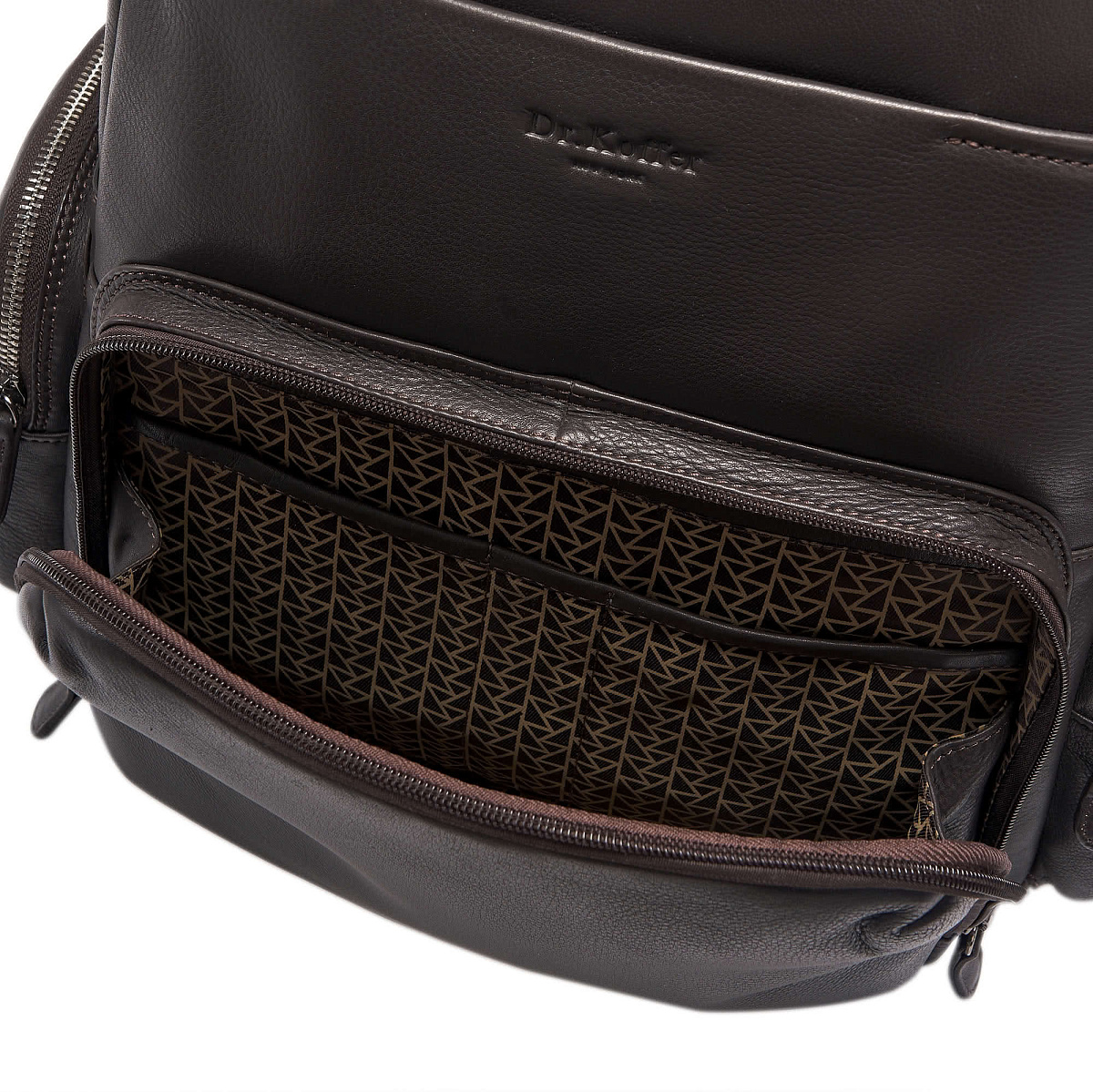 Рюкзак Dr.Koffer из натуральной кожи темно-коричневый