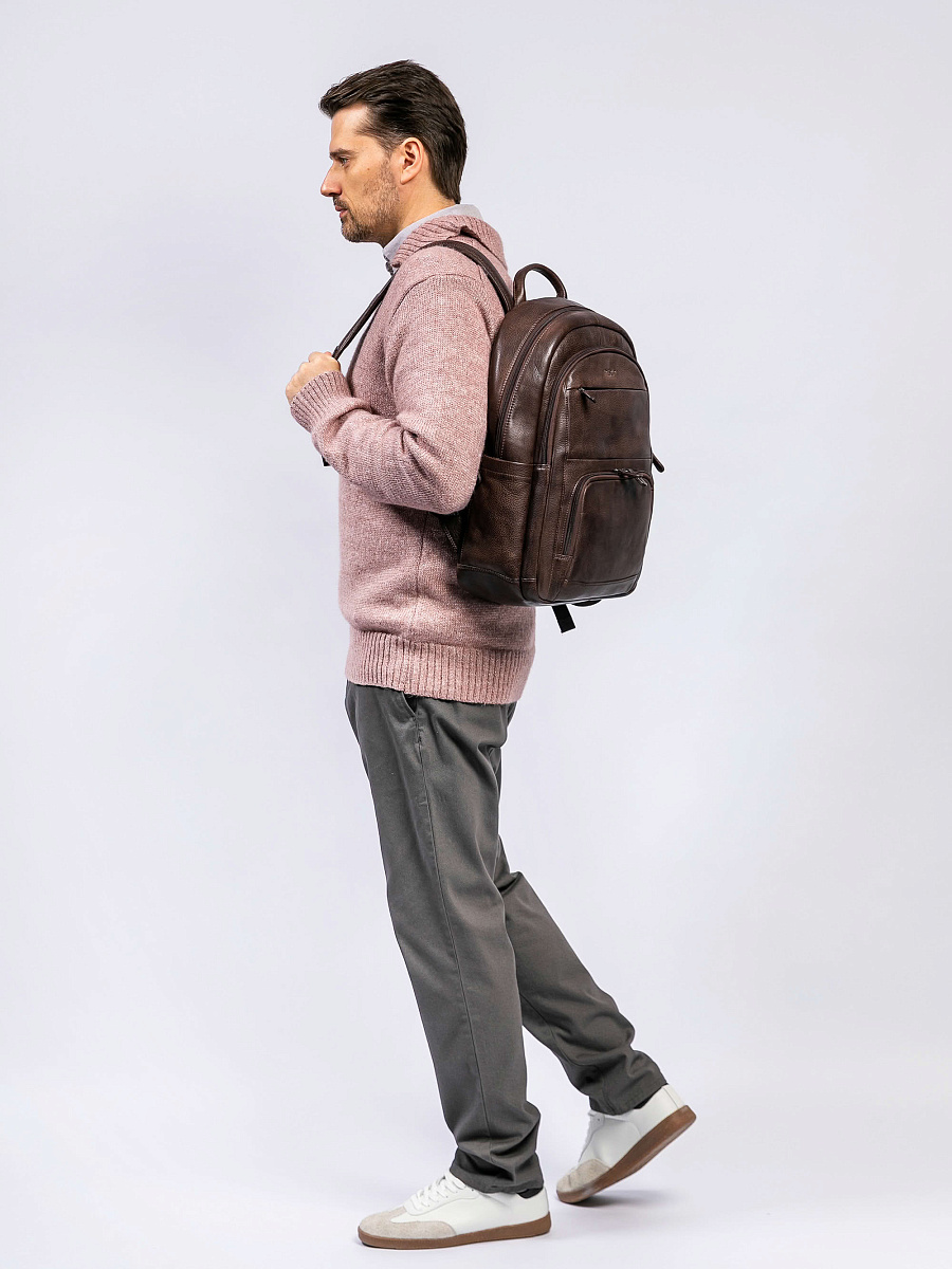 Рюкзак Dr. Koffer из натуральной кожи коричневый