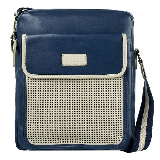 Сумка через плечо Dr.Koffer из натуральной кожи синяя