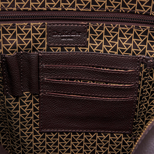 Деловая сумка Dr.Koffer из натуральной кожи темно-коричневая