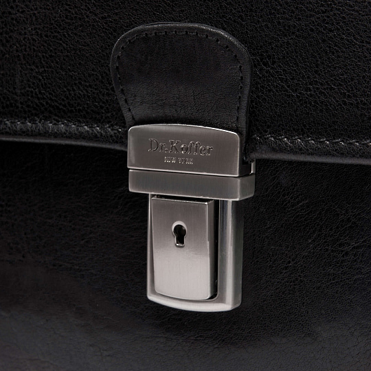 Портфель Dr.Koffer из натуральной кожи черный