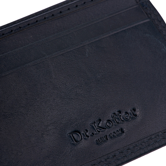 Зажим для денег Dr.Koffer из натуральной кожи синий