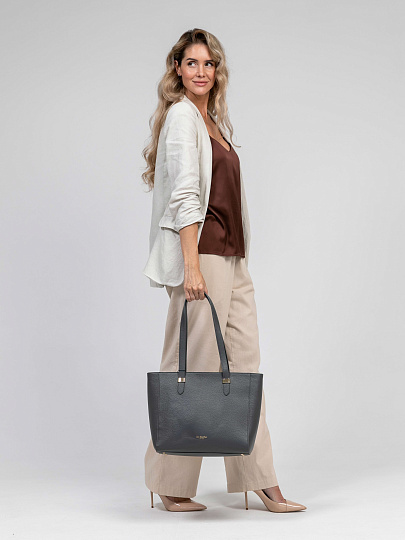 Женская сумка Dr.Koffer из натуральной кожи темно-серая