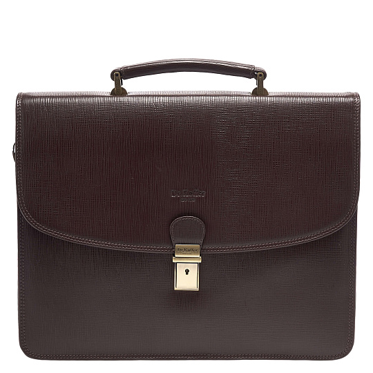 Портфель Dr.Koffer из натуральной кожи темно-коричневый