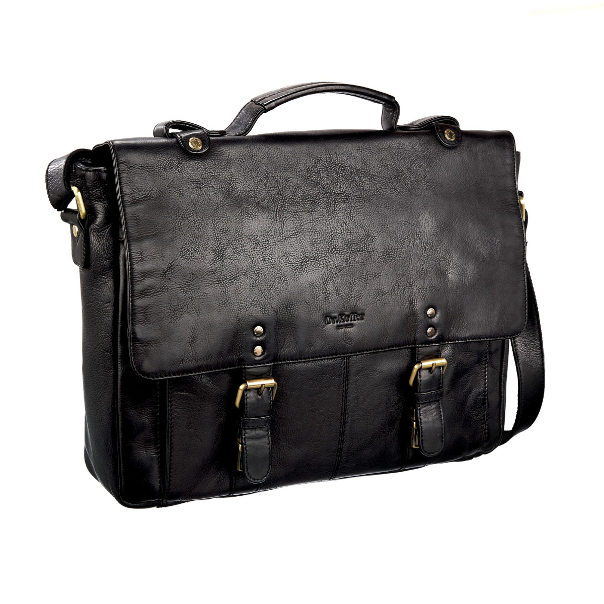 Портфель Dr.Koffer из натуральной кожи черный