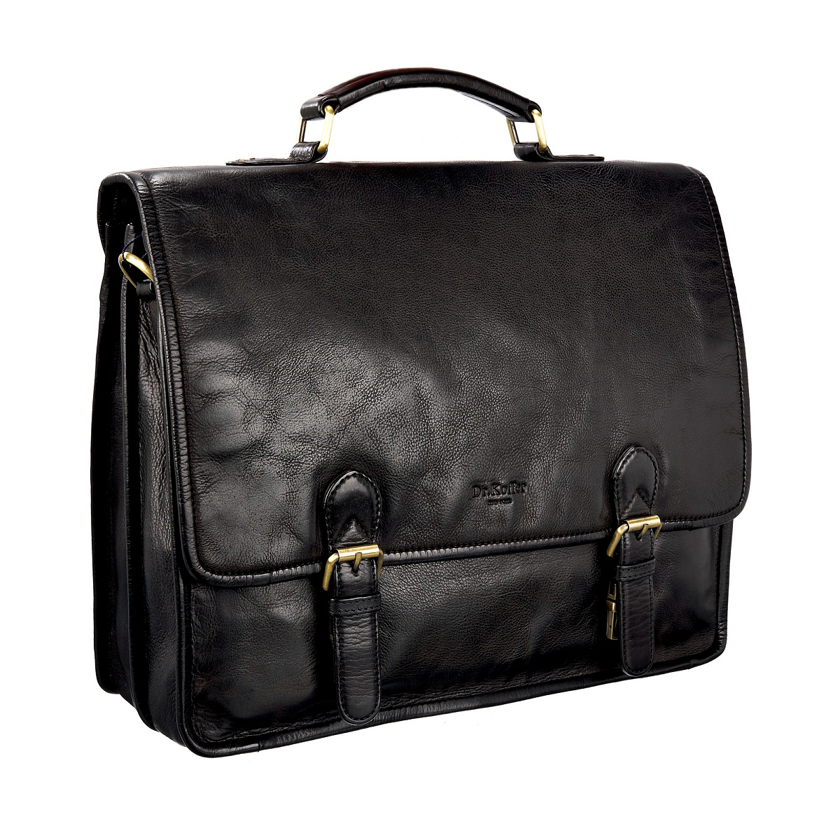 Портфель Dr.Koffer из натуральной кожи черный