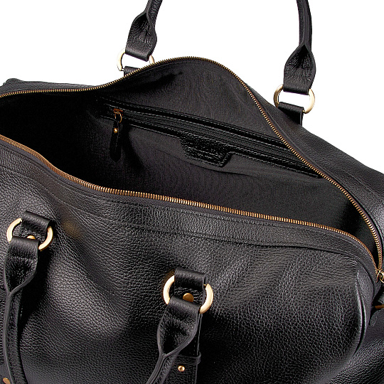 Дорожная сумка Dr.Koffer из натуральной кожи черная