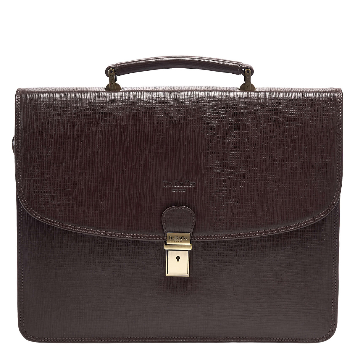 Портфель Dr.Koffer из натуральной кожи темно-коричневый