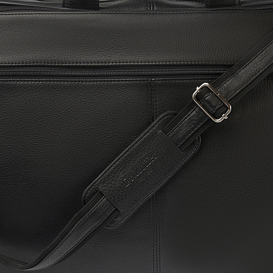 Деловая сумка Dr.Koffer из натуральной кожи черная