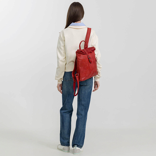 Рюкзак Dr.Koffer из натуральной кожи красный