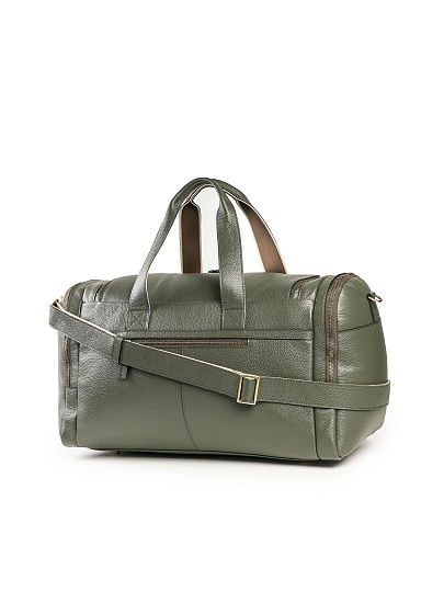 Дорожная сумка Dr. Koffer из натуральной кожи зеленая