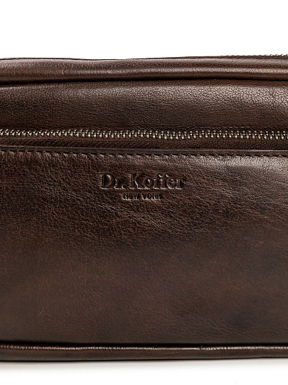 Сумка на пояс Dr. Koffer из натуральной кожи коричневая