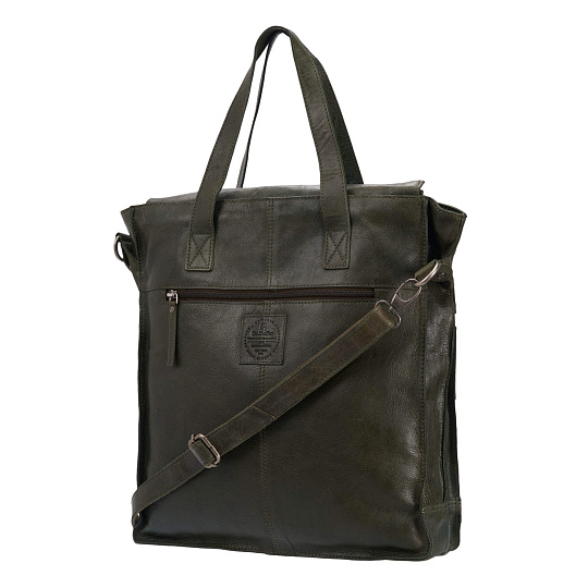 Деловая сумка Dr.Koffer из натуральной кожи зеленая