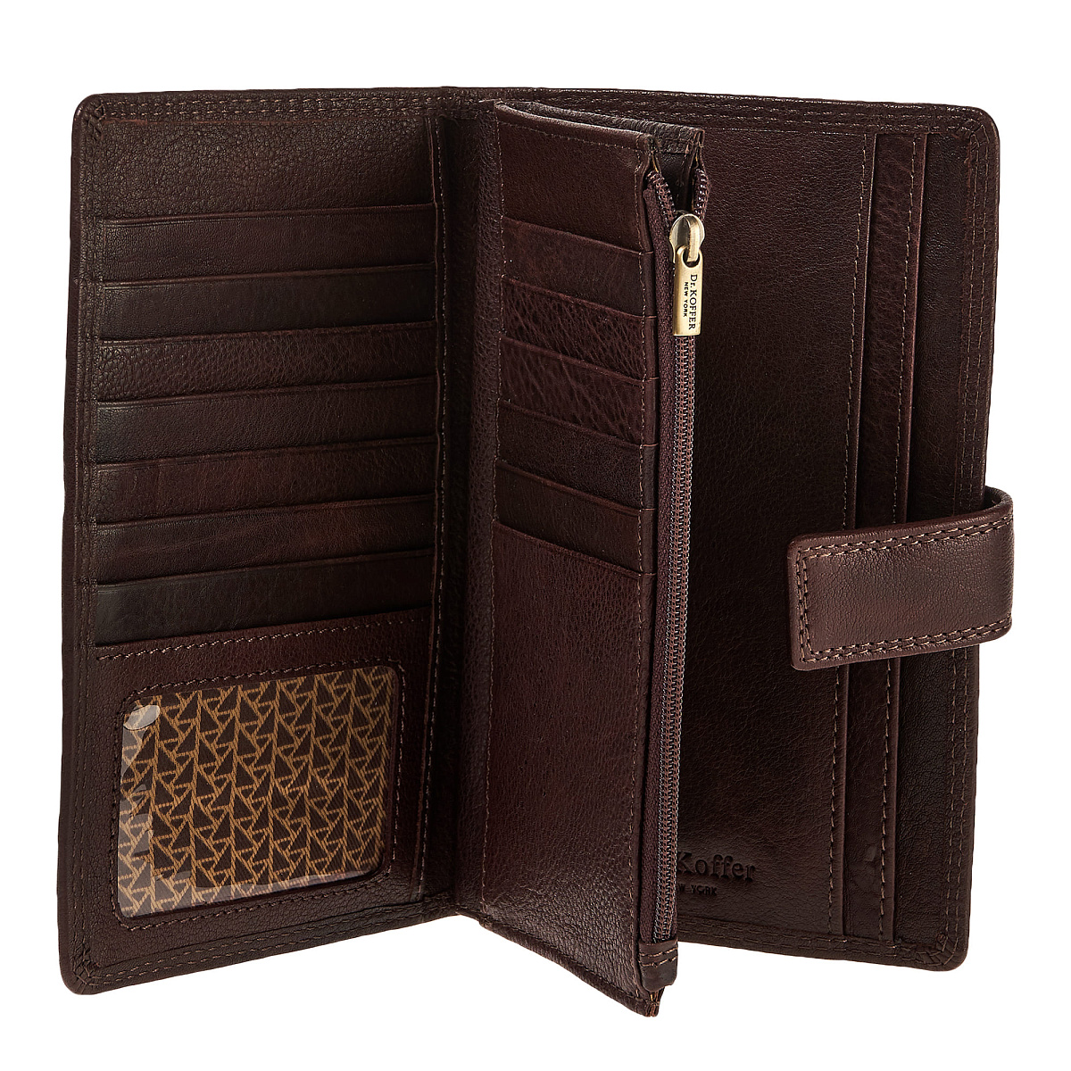 Портмоне Dr.Koffer из натуральной кожи коричневое