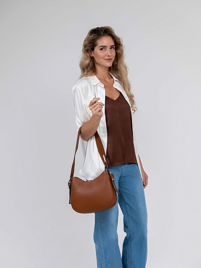 Женская сумка Dr.Koffer из натуральной кожи коричневая