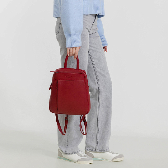 Рюкзак Dr.Koffer из натуральной кожи красный