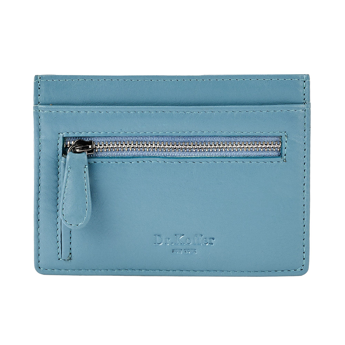 Кредитница Dr.Koffer из натуральной кожи голубая