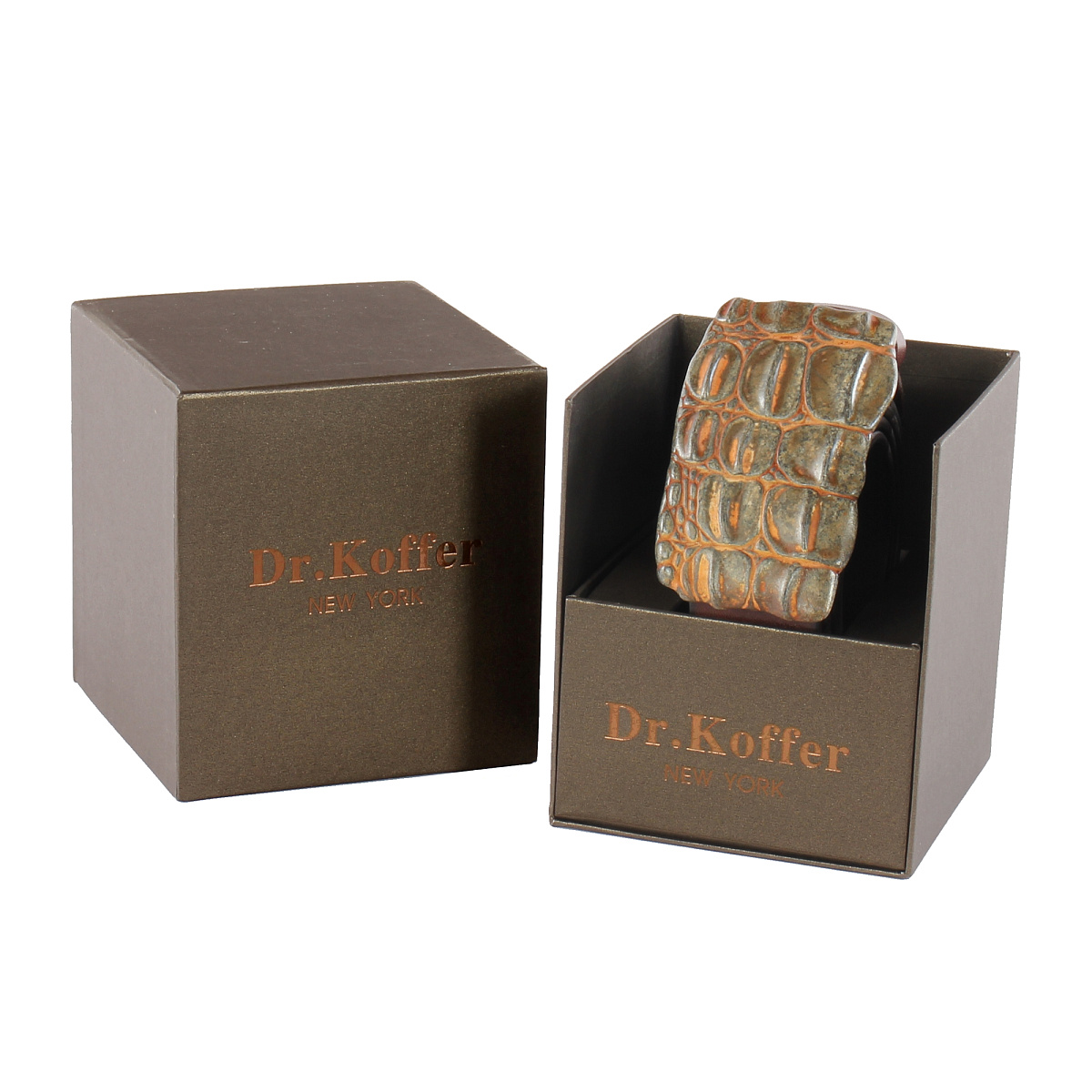 Ремень Dr. Koffer из натуральной кожи коричневый