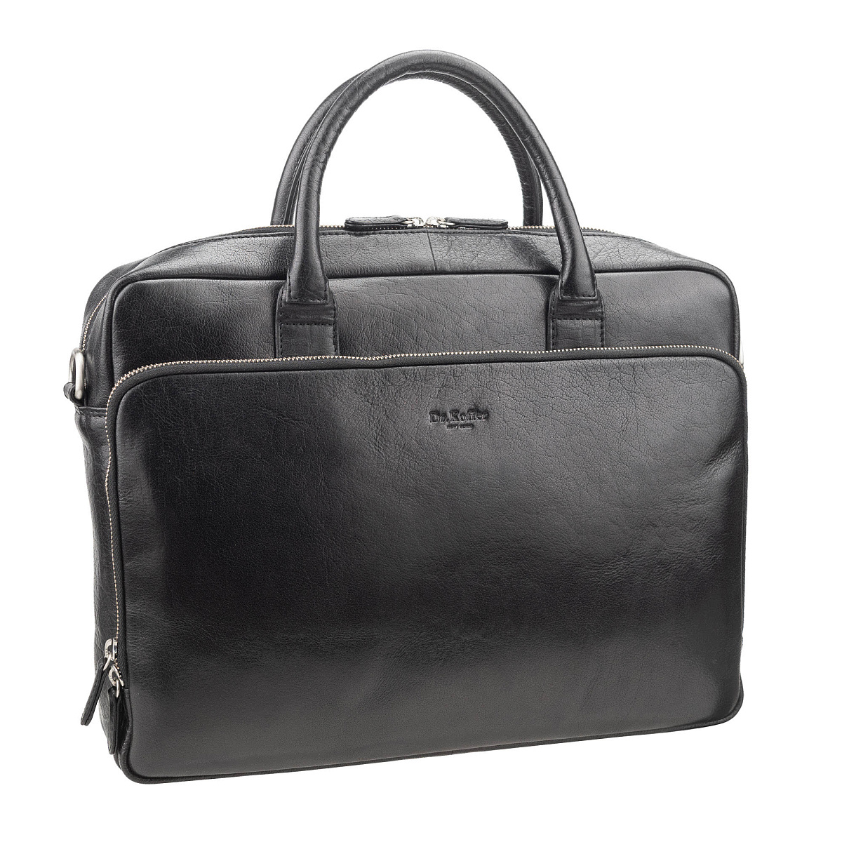 Деловая сумка Dr. Koffer из натуральной кожи черная