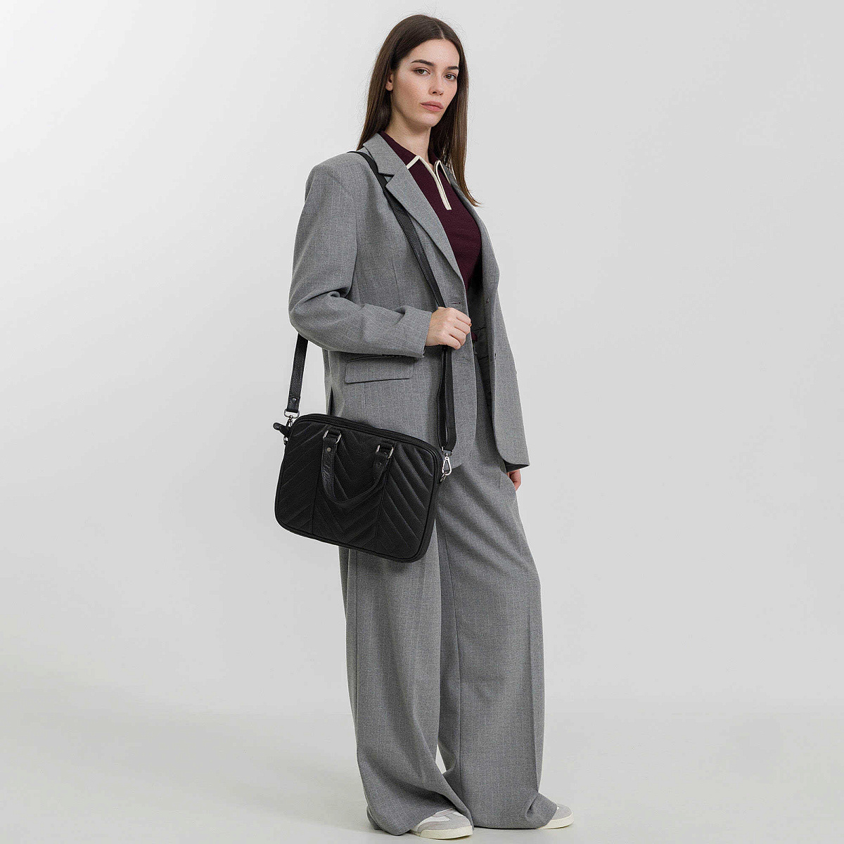 Женская сумка Dr.Koffer из натуральной кожи чёрная