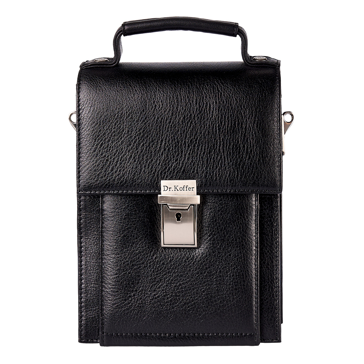 Сумка через плечо Dr.Koffer из натуральной кожи черная