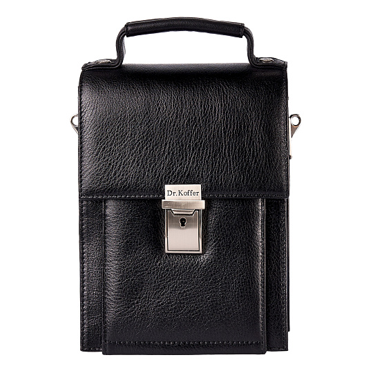 Сумка через плечо Dr.Koffer из натуральной кожи черная