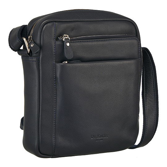 Сумка через плечо Dr.Koffer из натуральной кожи синяя