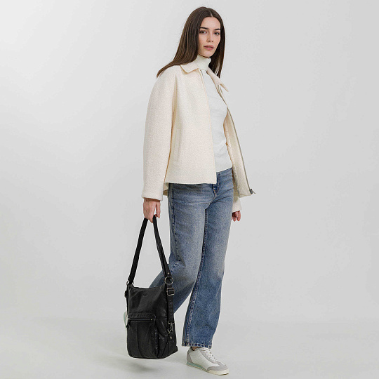 Сумка через плечо Dr.Koffer из натуральной кожи черная