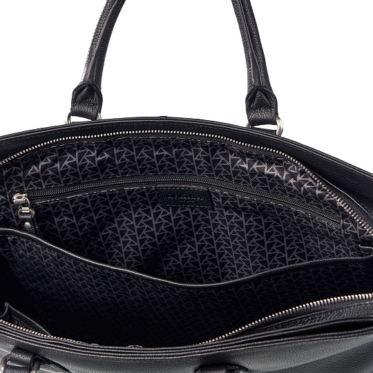 Деловая сумка Dr.Koffer из натуральной кожи черная