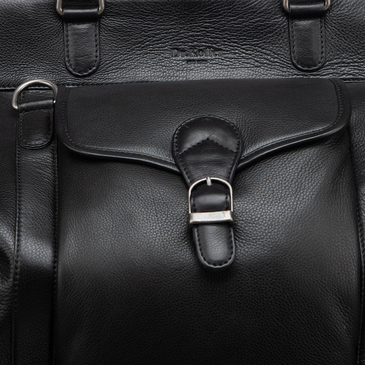 Сумка дорожная Dr.Koffer из натуральной кожи черная