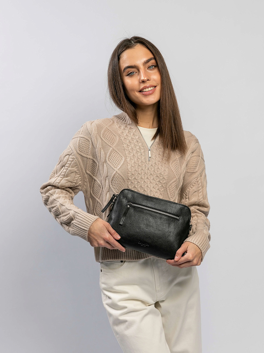 Женская сумка Dr.Koffer из натуральной кожи черная