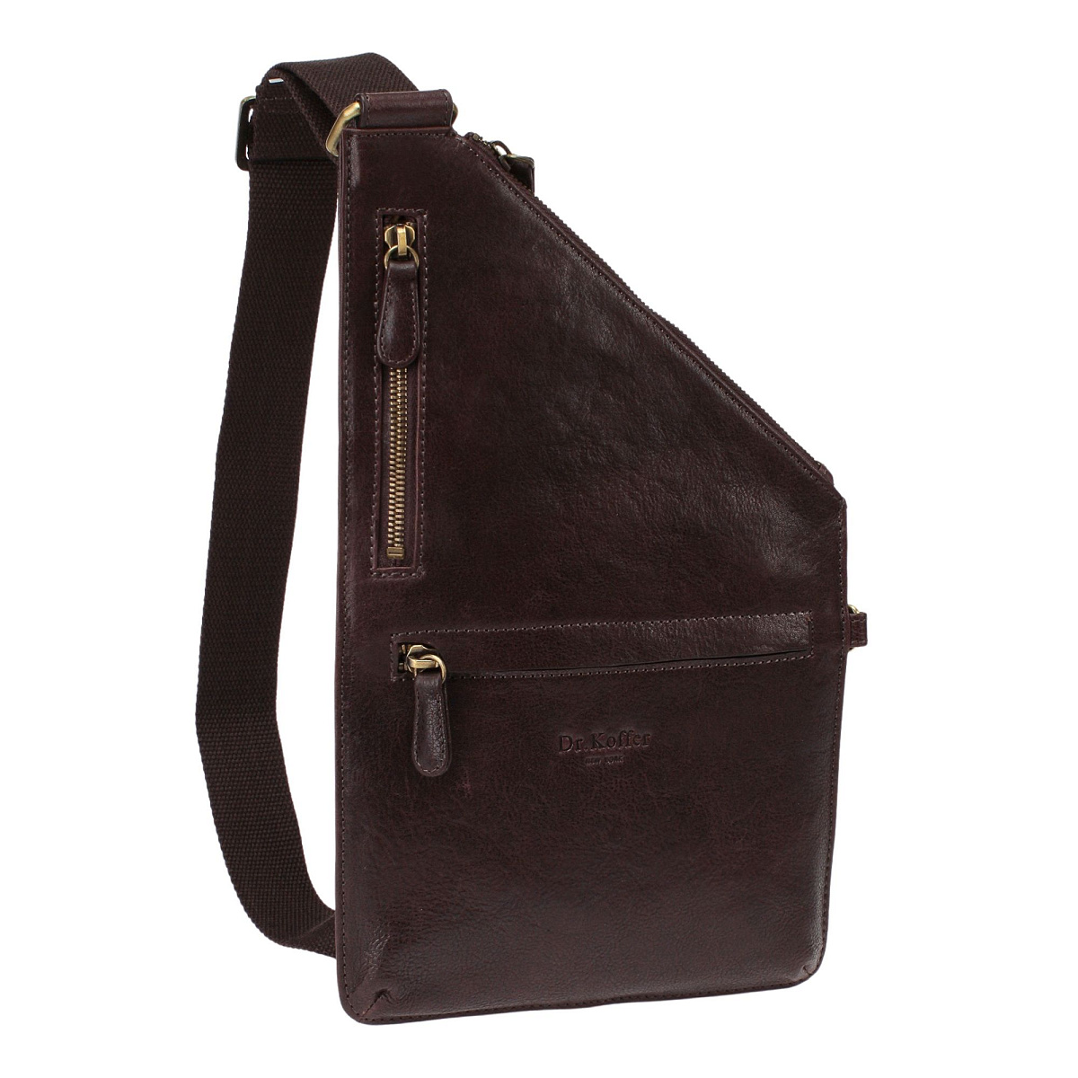 Сумка через плечо Dr.Koffer из натуральной кожи коричневая