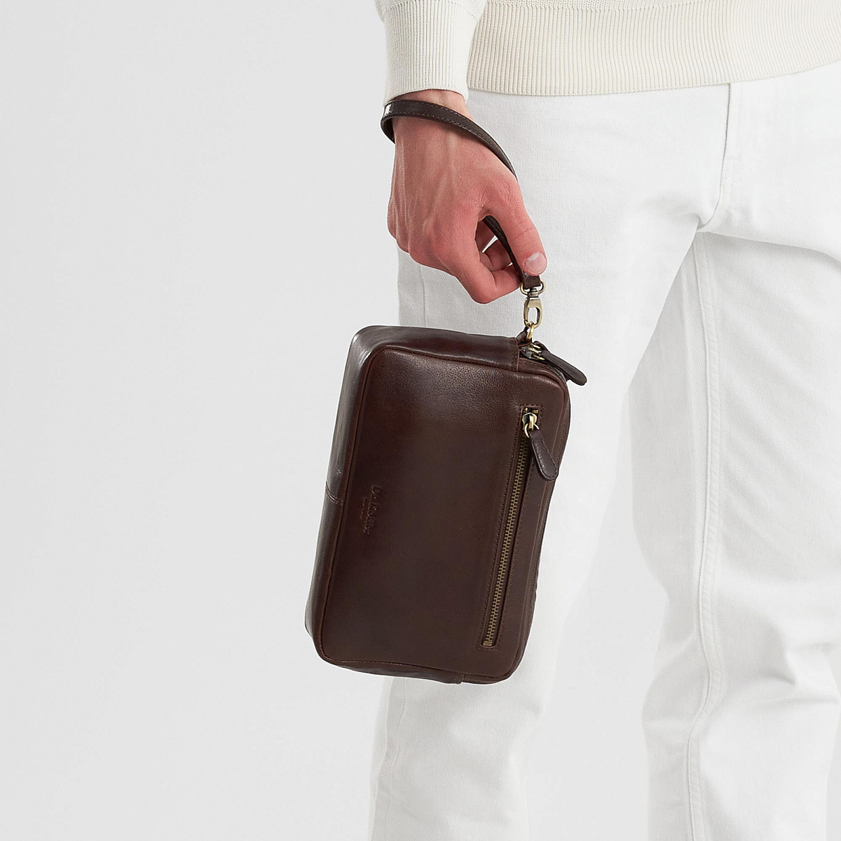 Сумка барсетка из натуральной кожи Dr. Koffer коричневая