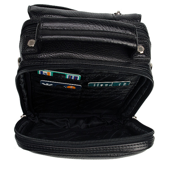 Сумка через плечо Dr.Koffer из натуральной кожи черная