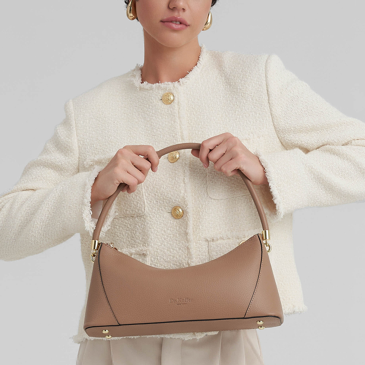 Женская сумка Dr. Koffer из натуральной кожи бежевая