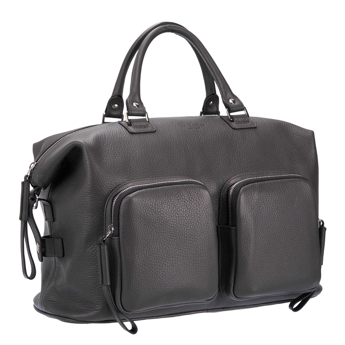 Сумка дорожная Dr.Koffer из натуральной кожи серая