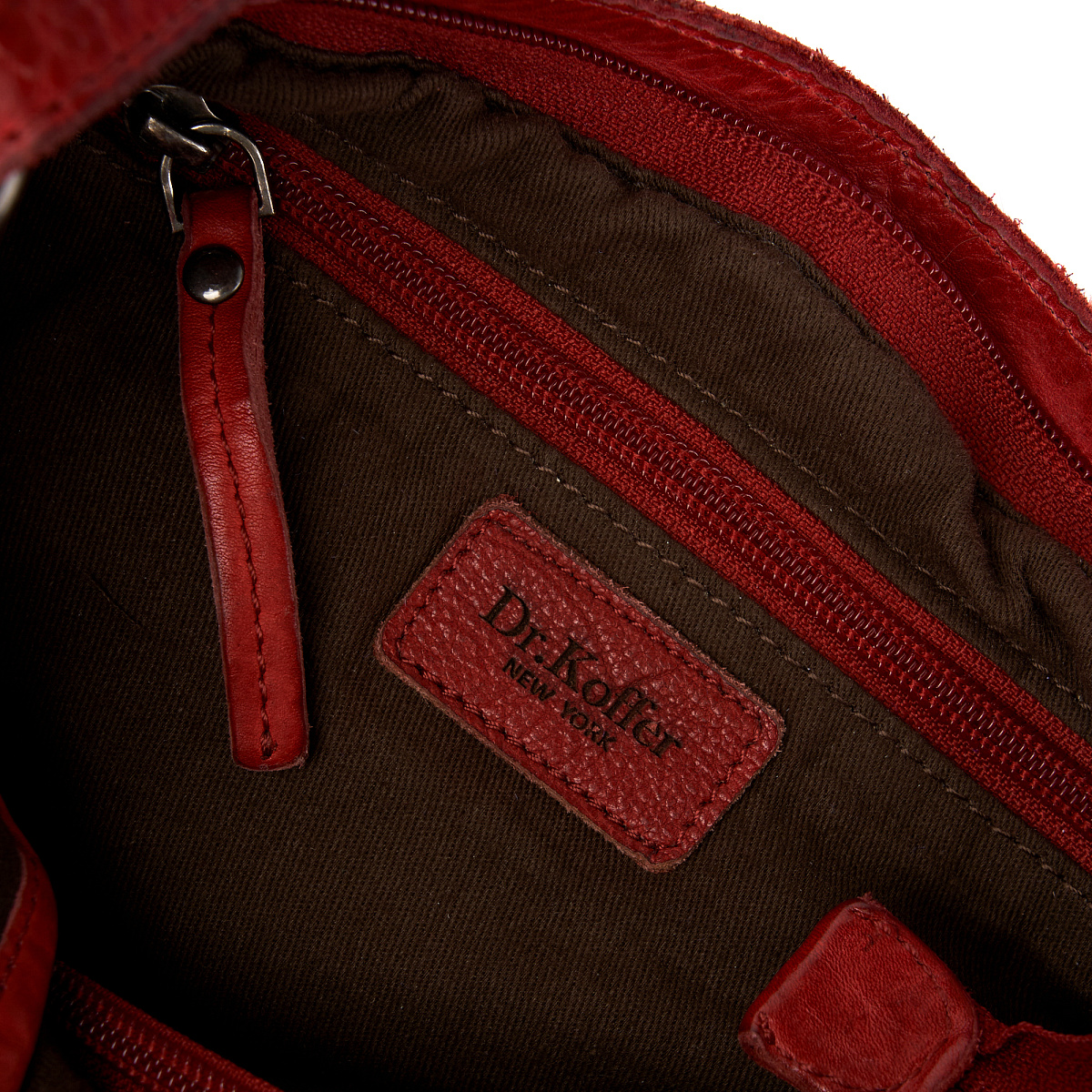 Сумка через плечо Dr.Koffer из натуральной кожи красная