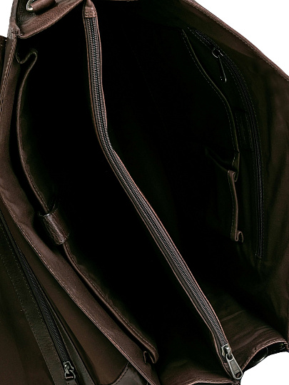 Портфель Dr.Koffer из натуральной кожи темно-коричневый