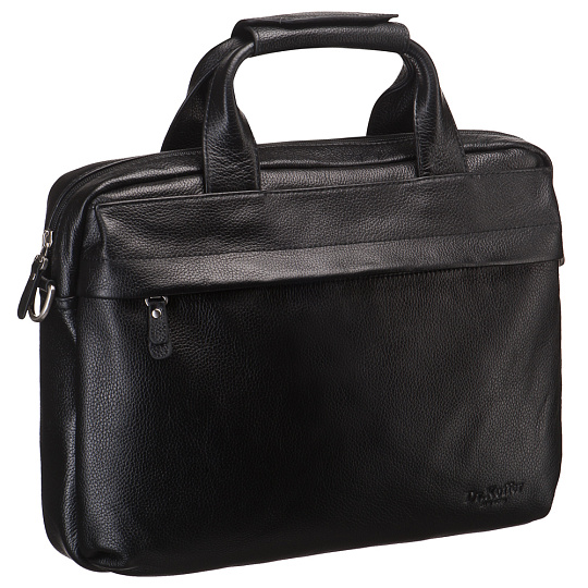 Черная кожаная сумка для документов Dr.Koffer P402583-220-04