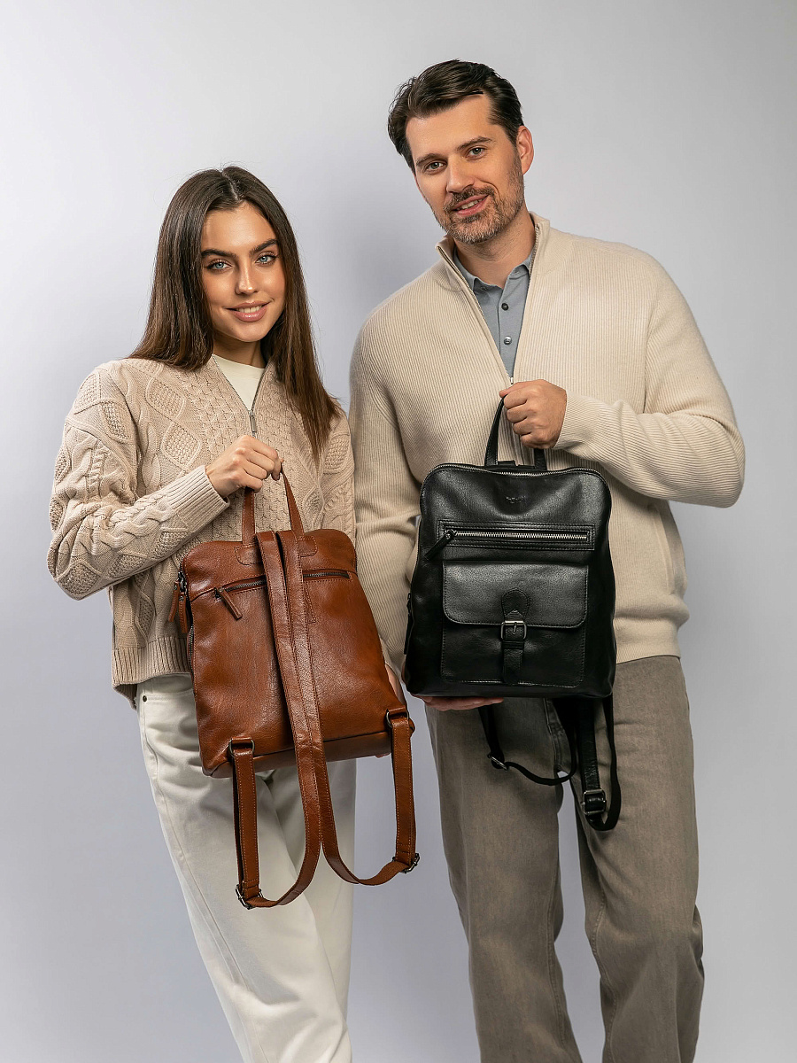 Рюкзак Dr.Koffer из натуральной кожи черный