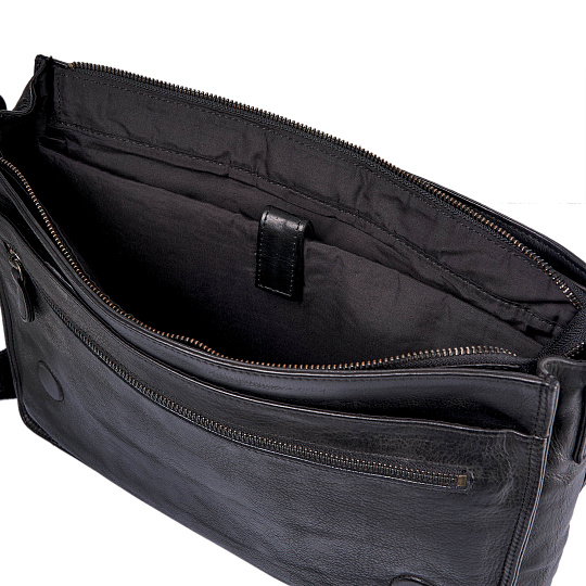 Сумка через плечо Dr.Koffer из натуральной кожи черная