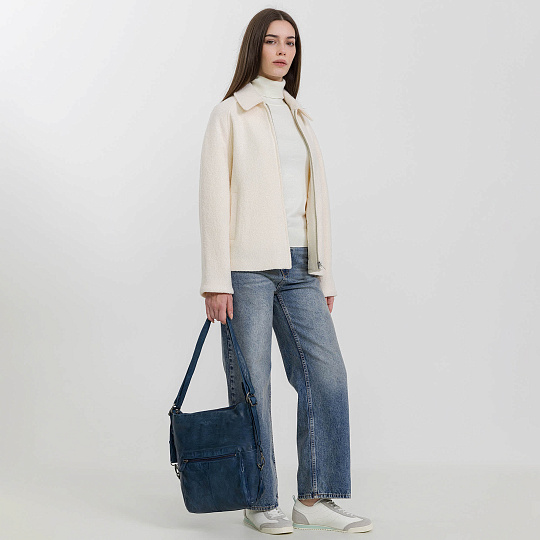 Сумка через плечо Dr.Koffer из натуральной кожи синяя