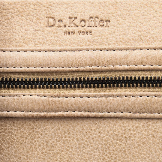 Сумка через плечо Dr.Koffer из натуральной кожи бежевая